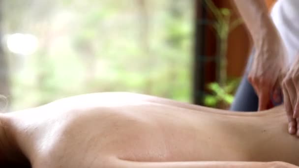 Mulher Loira Bonita Desfrutando Uma Massagem Spa Saúde — Vídeo de Stock