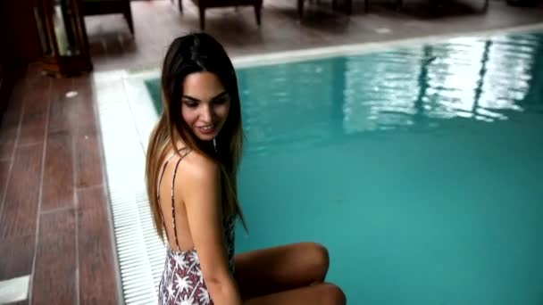 Young Woman Relaxing Spa Center — Stock Video