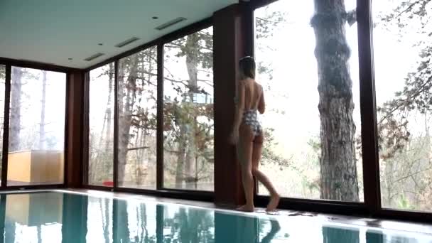 Mujer Joven Relajándose Centro Spa — Vídeos de Stock