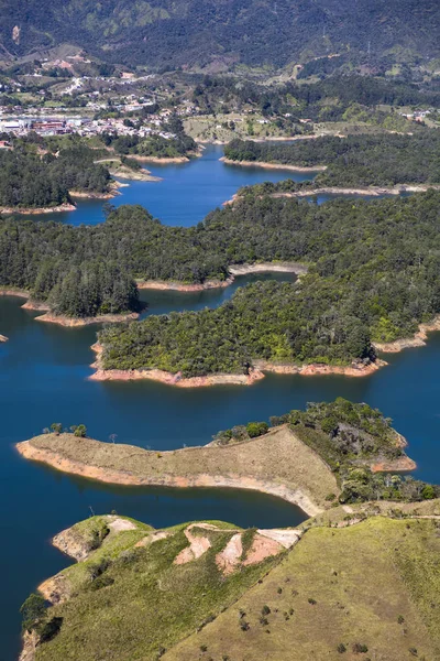 Vista Aérea Lago Guatape Antioquia Colômbia — Fotografia de Stock