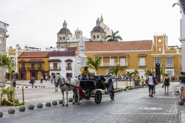 Cartagena Kolumbia Września 2019 Niezidentyfikowani Ludzie Ulicy Cartagena Kolumbia Cartagena — Zdjęcie stockowe