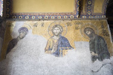 İstanbul, Türkiye 'deki Ayasofya' daki freskin ayrıntıları