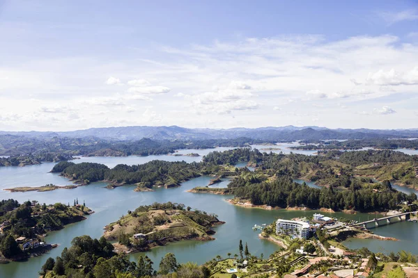 Letecký Pohled Guatape Jezera Antioquia Kolumbie — Stock fotografie