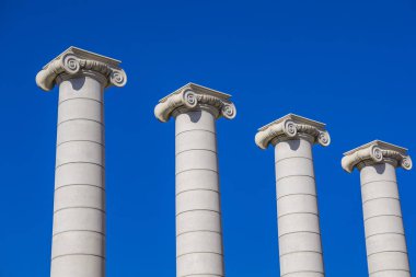 The Four Columns in Barcelona, Spain. This Ionic columns are one of the main icons of Catalanism, built in 1919. clipart