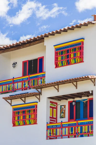 Vista Arquitetura Colorida Guatape Colômbia — Fotografia de Stock