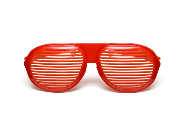 Red Shutter Shading Glasses Isolated White Background — ストック写真