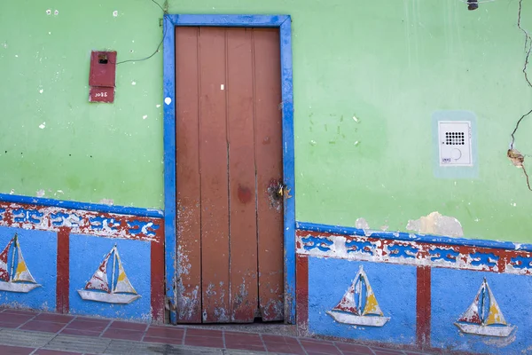 Guatape Colombia September 2019 Detail Colorful Facade Building Guatape Colombia — Stock Photo, Image