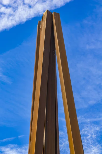 Nicea Francja Października 2019 Widok Neuf Lignes Obliques Monument Nicei — Zdjęcie stockowe