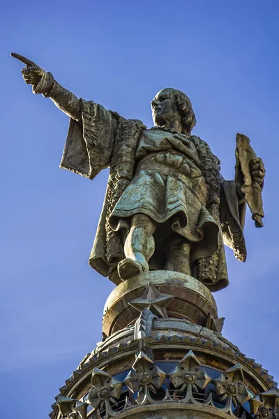 Denkmal Von Christopher Columbus Barcelona Katalonien Spanien — Stockfoto