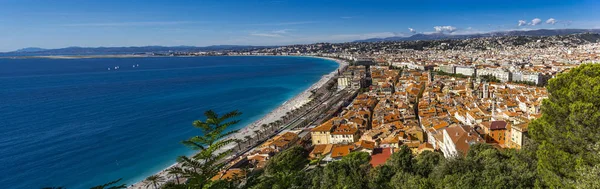 Panorama Pemandangan Udara Pantai Nice Perancis — Stok Foto