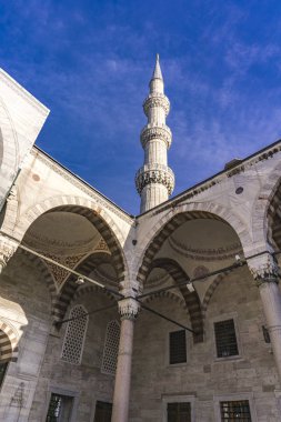 İstanbul, Türkiye 'deki Süleyman camii avlusundan ayrıntılar