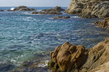 İspanya Katalonya 'nın Lloret de Mar kasabası yakınlarındaki Costa Brava tatil beldesi.