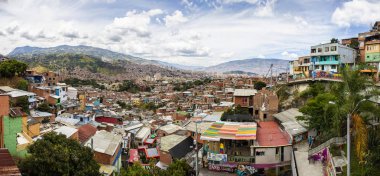 Medellin, Kolombiya, 12 Eylül 2019, Medellin, Kolombiya. Medellin Kolombiya 'nın dağlık Antioquia eyaletinin başkenti ve Kolombiya' nın ikinci büyük şehridir..