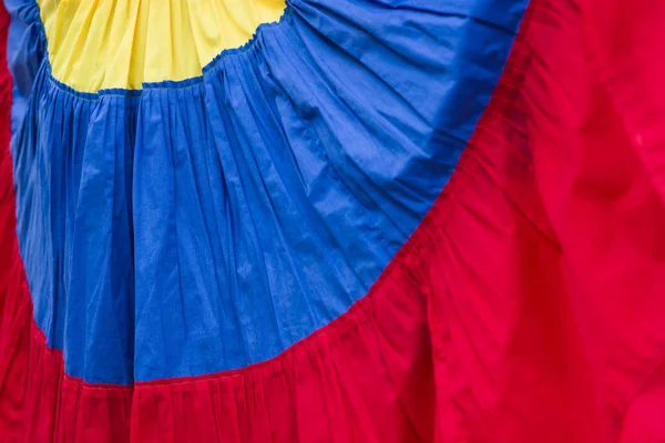 Detalhe Close Palenquera Vendedor Frutas Vestido Com Cores Bandeira Colombiana — Fotografia de Stock