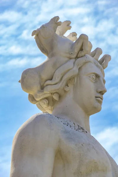 Nice Frankreich Oktober 2019 Detail Der Apollo Statue Sonnenbrunnen Auf — Stockfoto