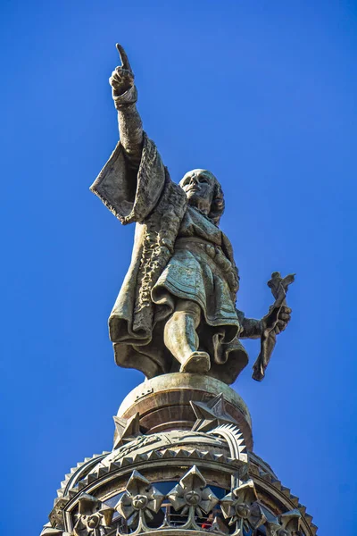 Denkmal Von Christopher Columbus Barcelona Katalonien Spanien — Stockfoto