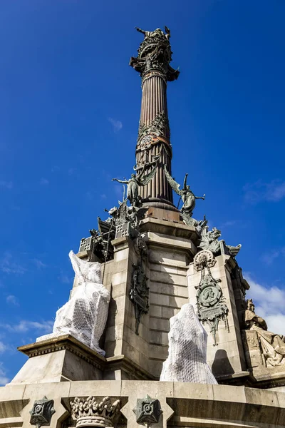 Monumento Cristóvão Colombo Barcelona Catalunha Espanha — Fotografia de Stock