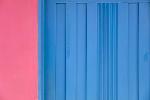 Nahaufnahme Der Rosa Und Blauen Wandtextur — Stockfoto