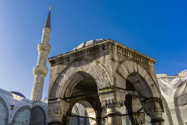 Exteriör Detalj Sultan Ahmed Moskén Blå Moskén Istanbul Turkiet — Stockfoto