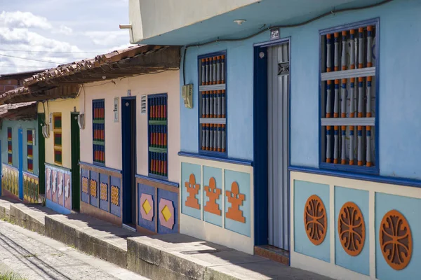 Guatape Colombia September 2019 Detail Colorful Facade Building Guatape Colombia — Stock Photo, Image