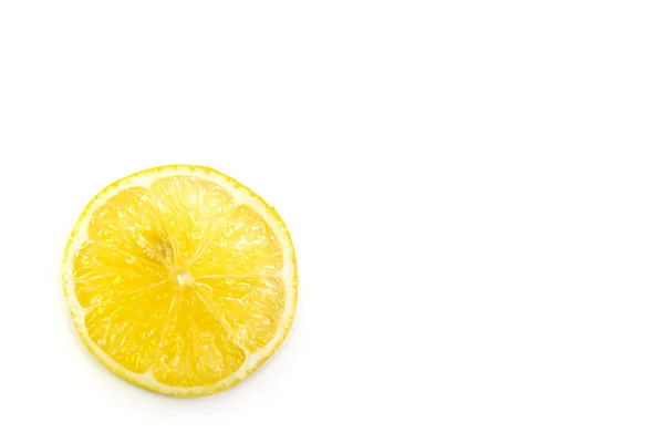 Plátek Citronu Izolovaných Bílém Pozadí — Stock fotografie
