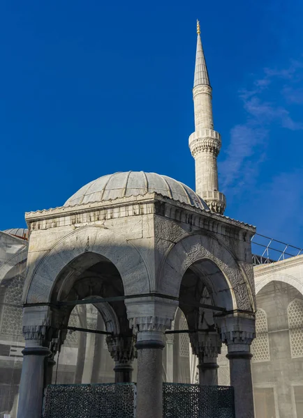 Exteriör Detalj Sultan Ahmed Moskén Blå Moskén Istanbul Turkiet — Stockfoto