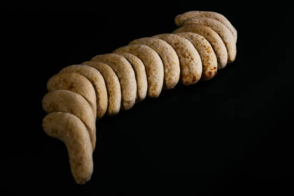 Печенье Цельной Пшеницы Фундуком Тёмном Фоне — стоковое фото