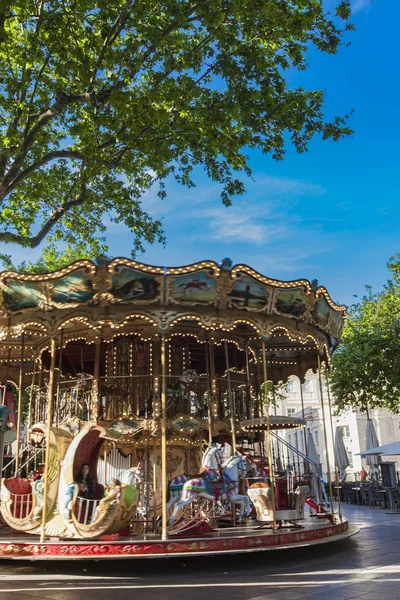 Avignon França Abril 2019 Carrossel Belle Epoque Alegre Centro Histórico — Fotografia de Stock