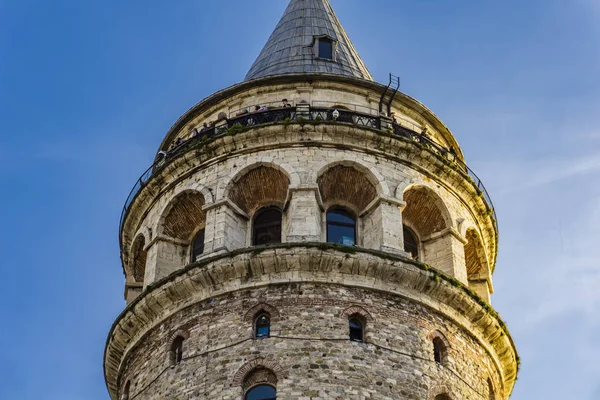 Pohled Středověkou Kamennou Věž Galata Istanbulu Turecko — Stock fotografie