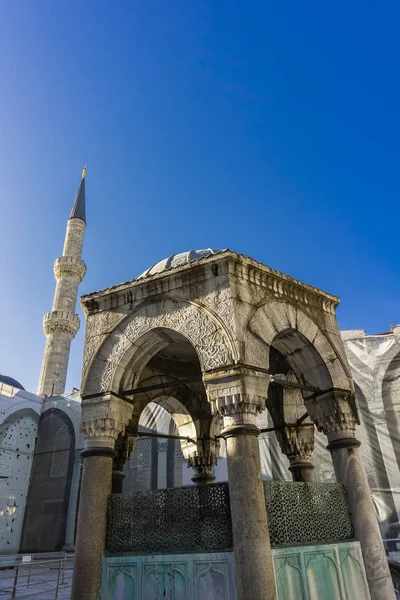 Vista Detalle Exterior Mezquita Sultan Ahmed Mezquita Azul Estambul Turquía —  Fotos de Stock