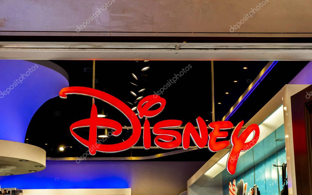 BOLOGNA, ITALY - FEBRUARY 15, 2018: Disney store in Bologna, Italy. Walt Disney Company is an American multinational mass media and entertainment company, founded at 1923.