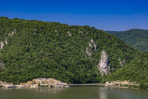 Dubova Romania May 2018 Rock Sculpture Decebalus Danube Gorge Dubova — 图库照片
