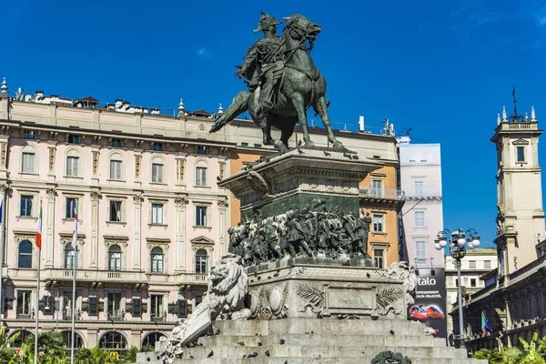 Milano Italien April 2019 Monument Över Kung Victor Emmanuel Duomo — Stockfoto
