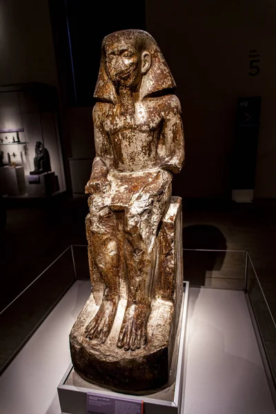 Turin Itália Junho 2015 Estátua Governador Wakha Filho Neferhotep Museo — Fotografia de Stock