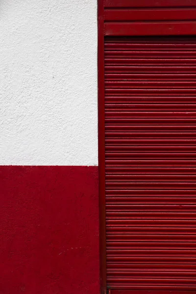 Rood Wit Kleurrijke Gevel Achtergrond — Stockfoto