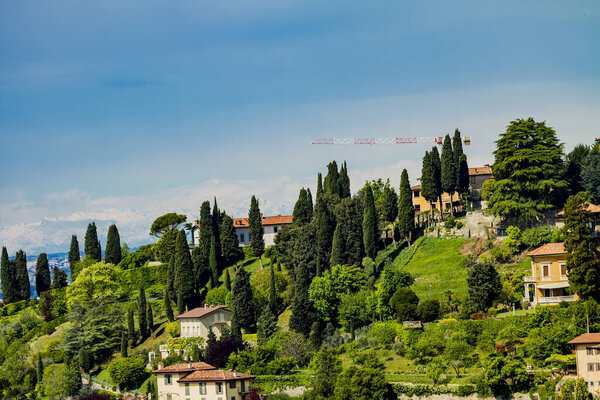 View at Citta Alta in Bergamo, Italy