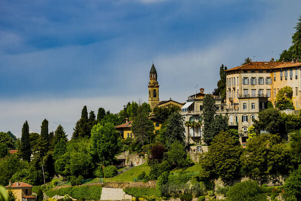 View at Citta Alta in Bergamo, Italy