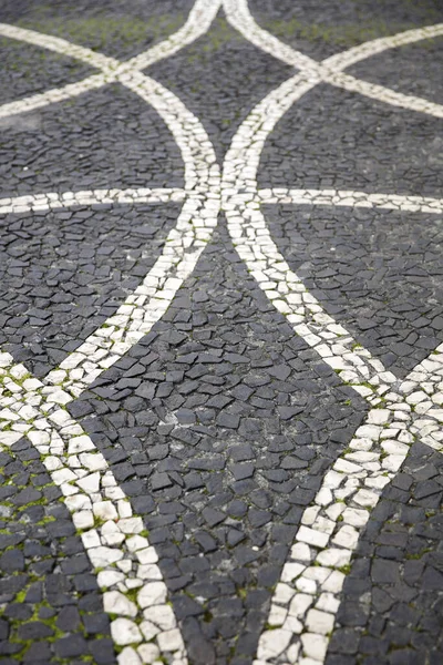 Крупный План Блочного Рисунка Старый Каменный Тротуар — стоковое фото