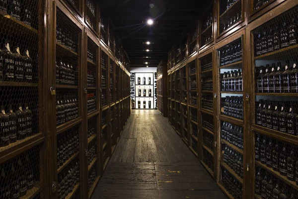 Madeira Portugal Fevereiro 2020 Detalhe Armazenamento Vinho Blandy Vinho Madeira — Fotografia de Stock