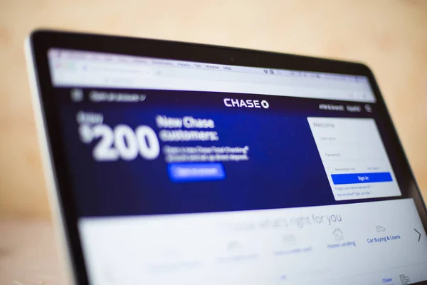 Belgrad Serbien März 2020 Chase Bank Webseite Auf Dem Computerbildschirm — Stockfoto