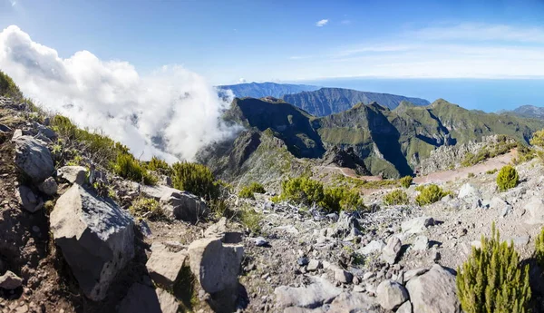 Vista Pico Montanha Pico Ruivo Ilha Madeira Portugal — Fotografia de Stock