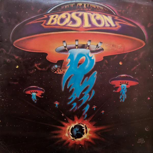 Belgrade Serbia 2019年10月23日 レコードアルバム Boston のカバー 1976年にリリースされたアメリカのロックバンド ボストンのデビュー スタジオ アルバム — ストック写真