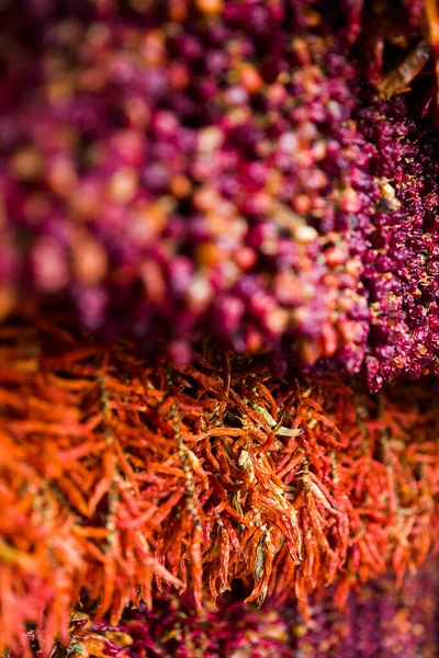 Κόκκινες Πιπεριές Τσίλι Στην Αγορά Του Funchal Στο Νησί Μαδέρα — Φωτογραφία Αρχείου