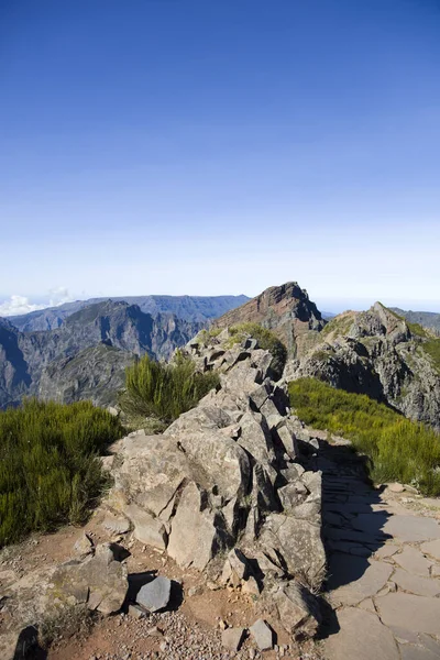 Vista Sulla Vetta Montuosa Pico Arieiro Sull Isola Madeira Portogallo — Foto Stock