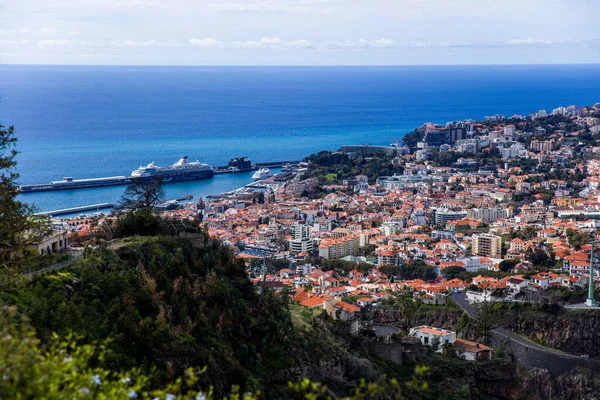 Oddalony Widok Miasto Funchal Maderze Portugalia — Zdjęcie stockowe