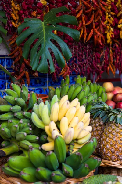 Verse Exotische Vruchten Mercado Dos Lavradores Markt Funchal Madeira Portugal — Stockfoto