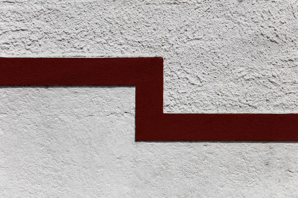 Línea Roja Una Fachada Blanca Como Divisor Entre Diferentes Grados — Foto de Stock