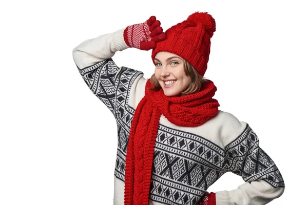 Счастливая женщина зимы — стоковое фото