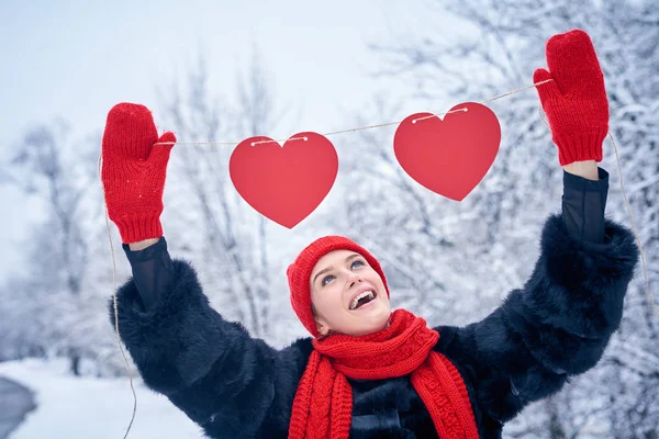 Liefde en de dag van Valentijnskaarten concept — Stockfoto