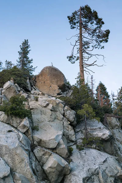 Pedras maciças com abetos que crescem neles no parque nacional — Fotografia de Stock